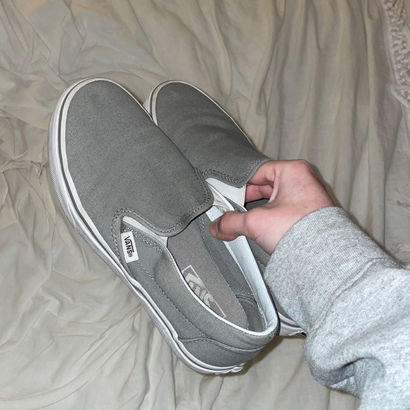 Vans Shoes - Grey slip on vans!